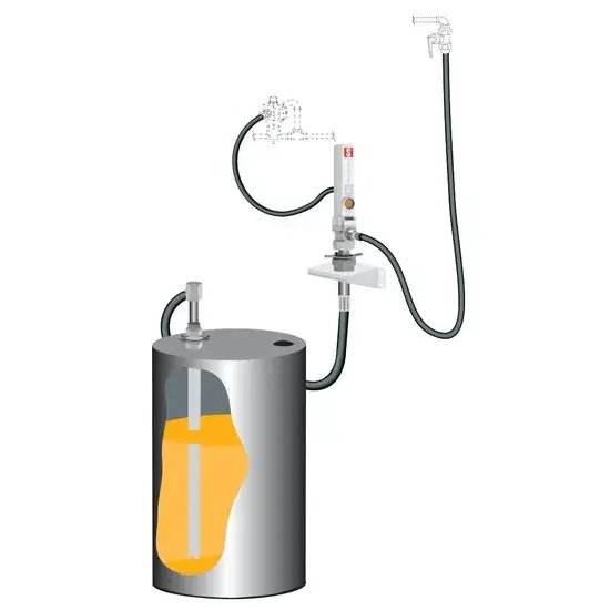 Samoa PumpMaster 2 - 3:1 pneumatische oliepompset voor 205 liter vaten - wandmontage