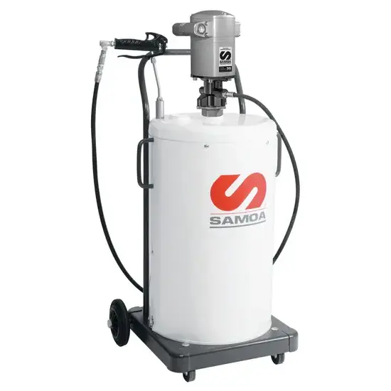 Samoa PumpMaster 35 - 60:1 pneumatische vetpompset voor 50 kg vaten - mobiel pakket