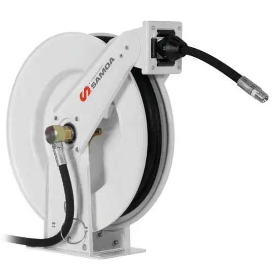 Samoa Slanghaspel, dubbele voet dubbele arm, RM-12 serie, 10 mtr, 3/8", lucht / water / koelvloeistof