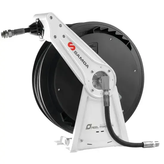Samoa Slanghaspel, enkele arm aluminium, RM-12S serie, 10 mtr, 1/2", ruitenwasser / AdBlue-DEF / reinigingsmiddel