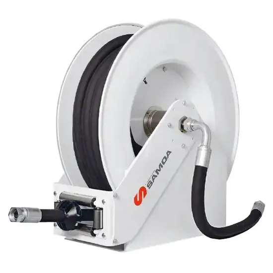 Samoa Slanghaspel, heavy duty met grote capaciteit, RM-100-serie, 25 mtr, 3/4", lucht / water / koelvloeistof / diesel / smeerolie / afvalolie-afvoer