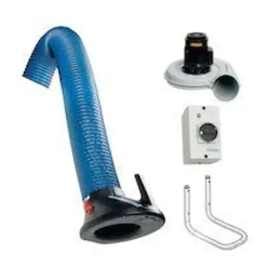 Nederman Afzuigset met 4 meter Original afzuigarm, N24 ventilator - 3-fase - 230/400V, muurbeugel, handbediende aan/uit schakelaar